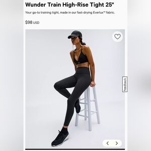 Lululemon Wunder Train Leggings (Black, Size 4)